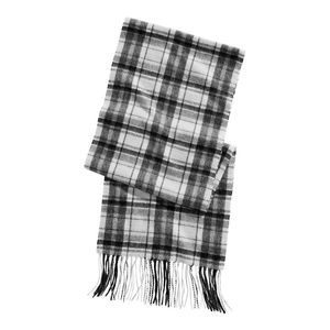 CLUBROOM Womens Black Combo Gray Fringed Cashmere Winter Scarf